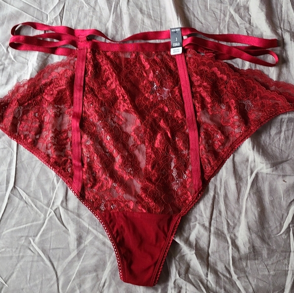 🆕️ BLACK LACE CUTOUT CAGE HIGH WAIST THONG PANTY - Picture 3 of 6